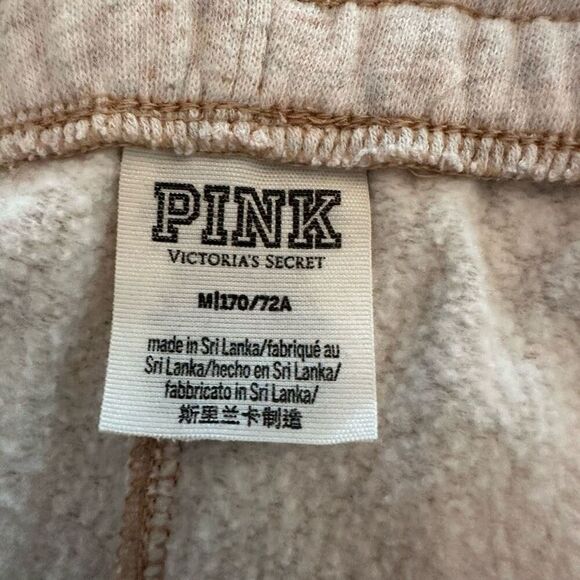 PINK Victoria's Secret Everyday Fleece Drawstring Oatmeal Sweat Shorts Medium - Picture 5 of 6